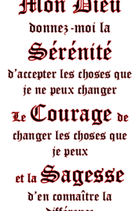 Prière de la Sérénité (aimantée)