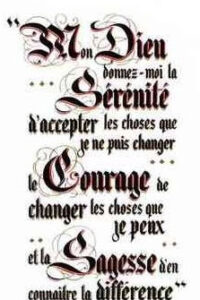 Prière de la sérénité (2 1/2 x 3 1/2)
