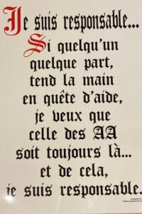 Affiche de la déclaration de responsabilité.