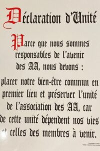 Affiche de la déclaration d'unité.