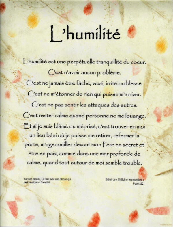 Affiche "L'humilité".