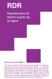Votre RDR (Représentant de district auprès de la région)