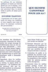 Carte format portefeuille: Que signifie l'anonymat pour les A.A.?