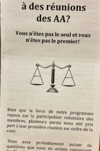 On vous oblige à assister à des réunions des AA ?