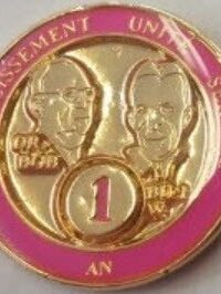 Jeton anniversaire Bill et Bob (doré et rose)