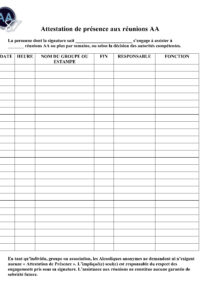 Attestation de présence